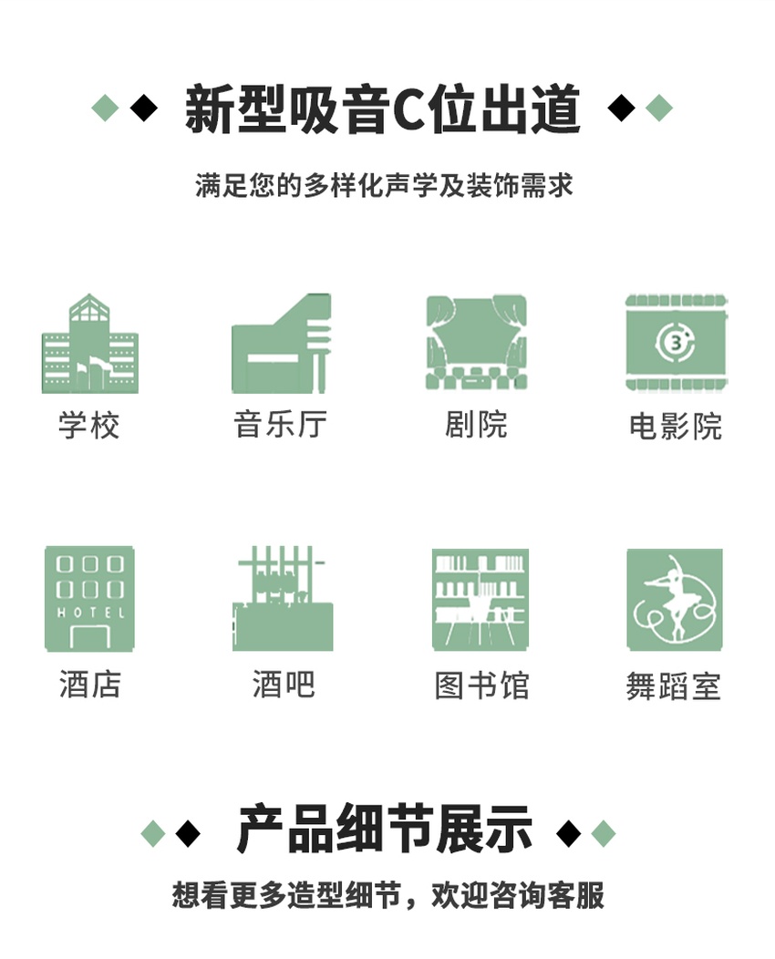 3D聚（jù）酯吸音板適用場所